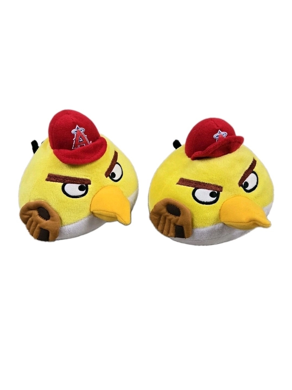 Angry Birds Plush Yellow Bird Baseball Los Angeles Angels MLB Official Lot Of 2